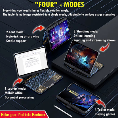 360 Swivel Magic Keyboard Clear Case for Ipad Air6 11Inch 2024 with Smart Trackpad for Ipad Pro 6Th Generation Gen Rotating Case